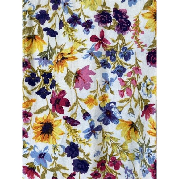 Old Navy Womens Dress Sz M Wildflower Floral Puff Midi Tiered Swing cottagecore - Picture 12 of 13